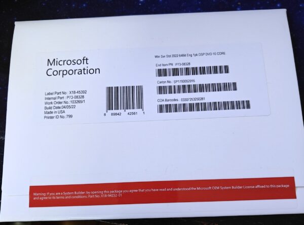 Windows Server 2022 Standard OEM Kit