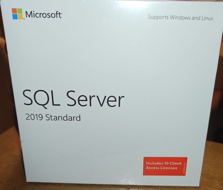 SQL Server 2019 Standard Edition – Single Server Box Pack with 10 CALs