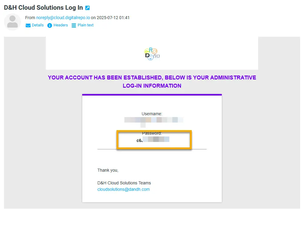 Credential Email
