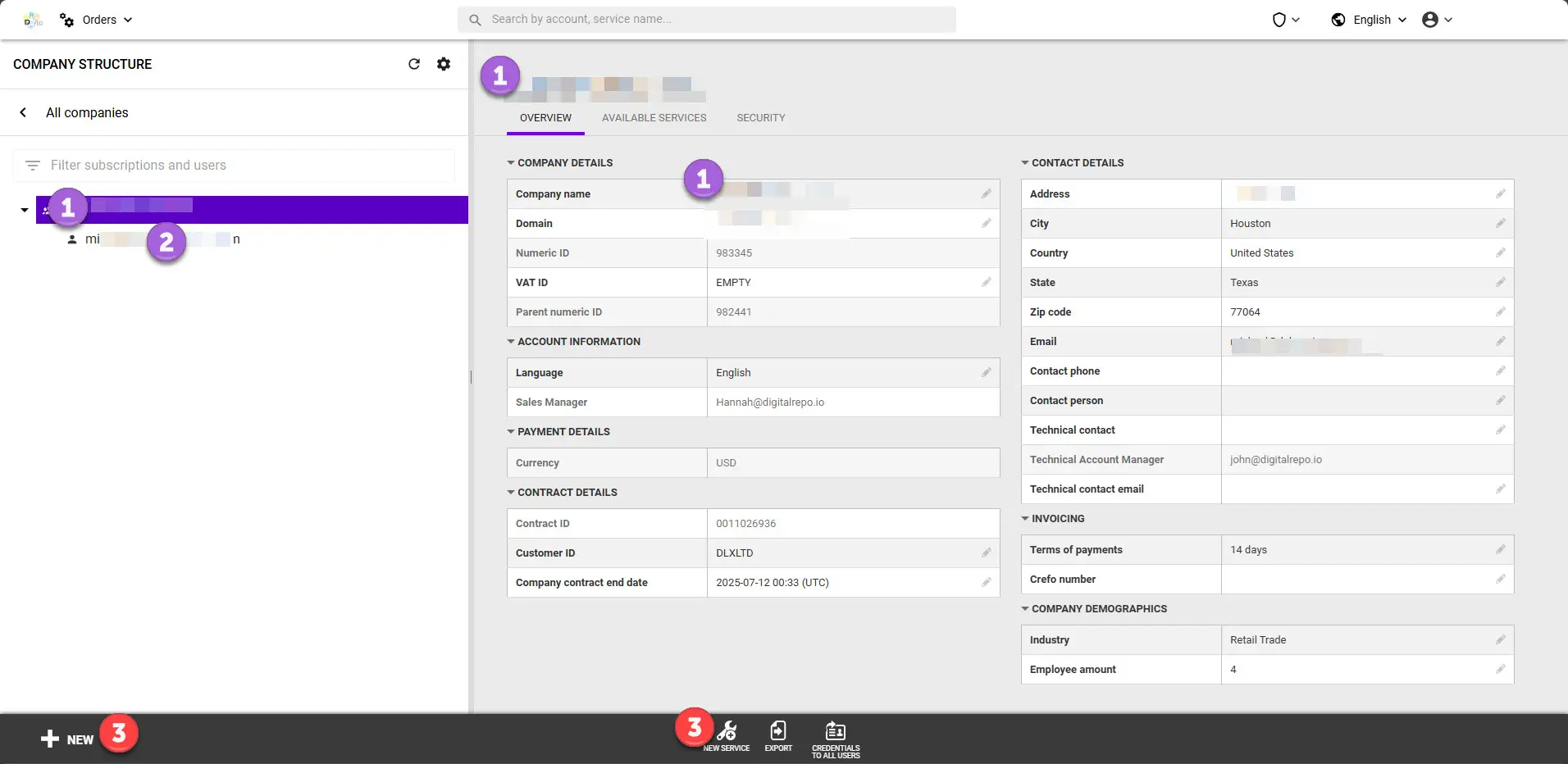 Main Account Area - Cloud Marketplace